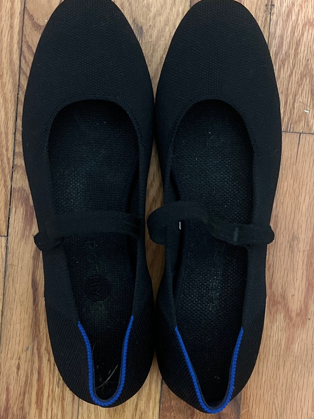 Rothy’s Women’s Mary Jane Flats Black Knit Strap Slip-On Comfort US 9.5